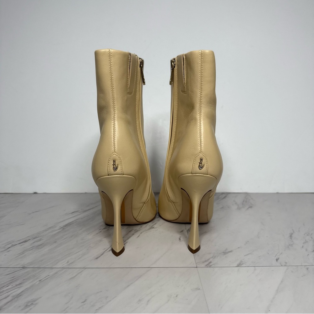 Sam Edelman Ella Pointy Toe Eggshell Leather Bootie 8 1/2 M - Picture 3 of 16
